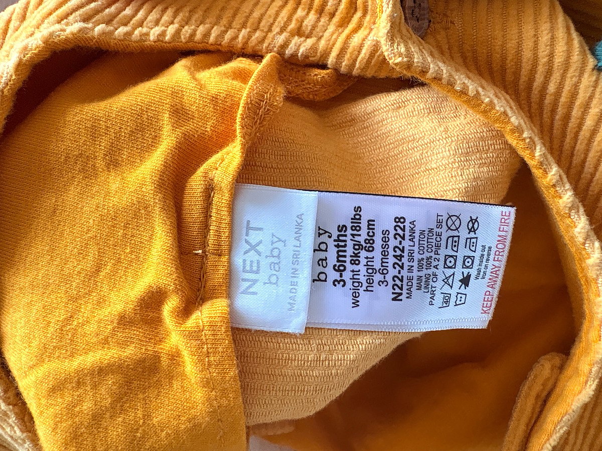 Next baby yellow corduroy overalls, photo 4