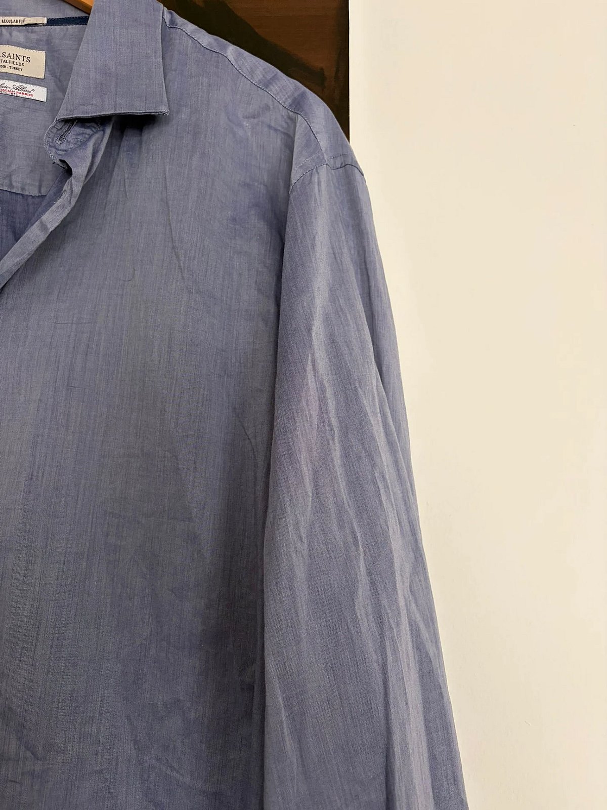 AllSaints Blue Cotton Long Sleeve Shirt, photo 3