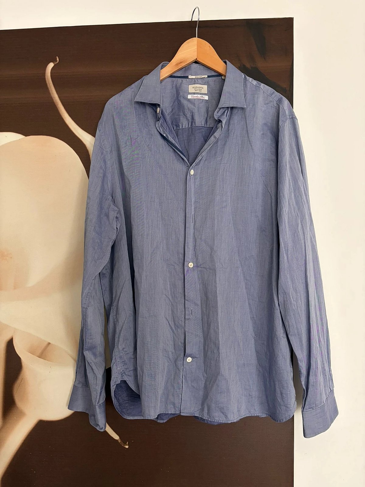 AllSaints Blue Cotton Long Sleeve Shirt, photo 7