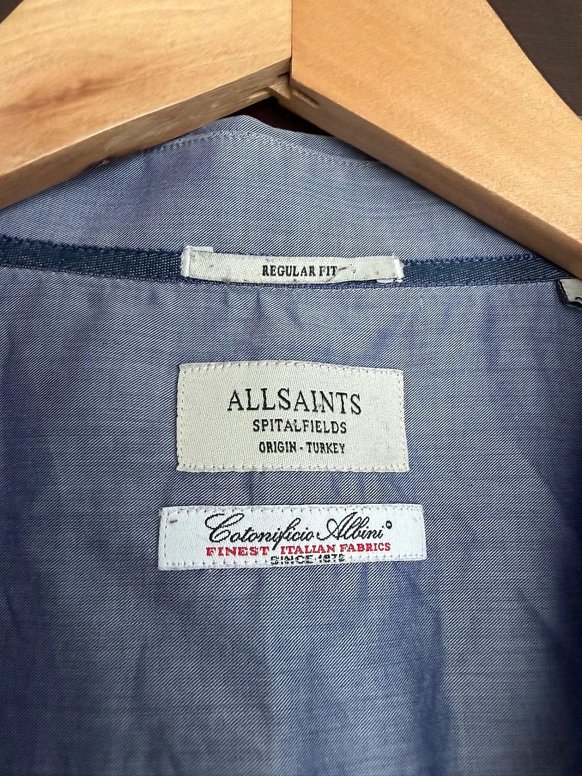 AllSaints Blue Cotton Long Sleeve Shirt, photo 5