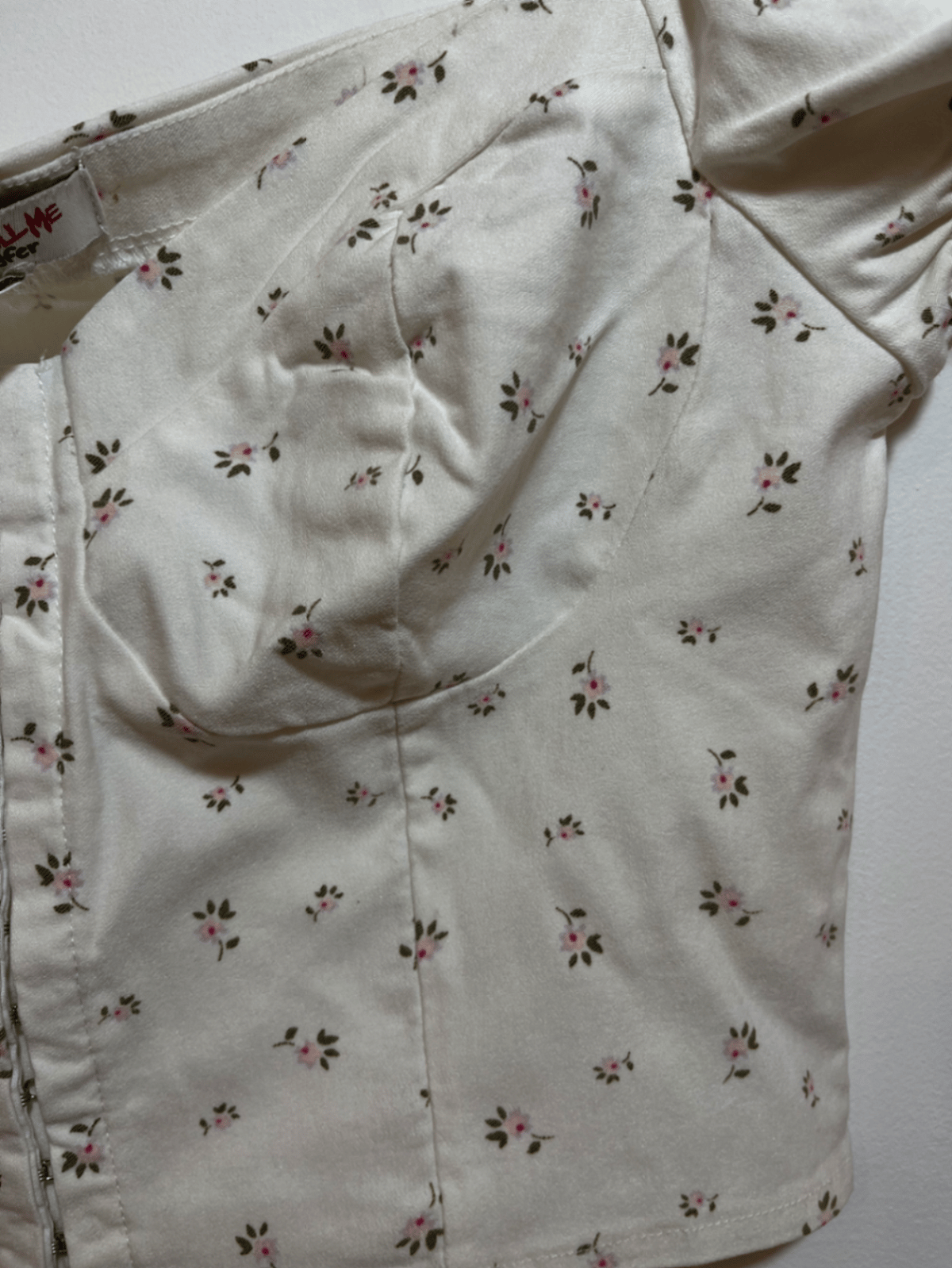 Floral Print Puff Sleeve Corset Top - photo 2