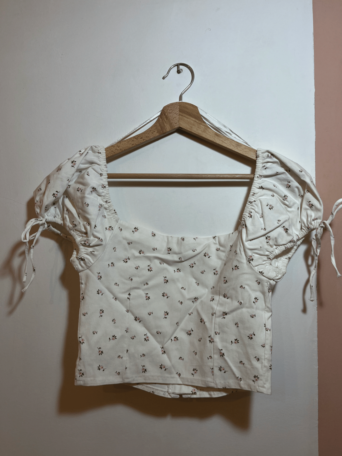 Floral Print Puff Sleeve Corset Top - photo 4