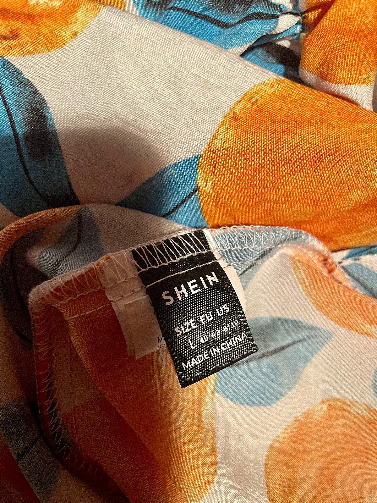 Orange print puff sleeve dress, photo 4