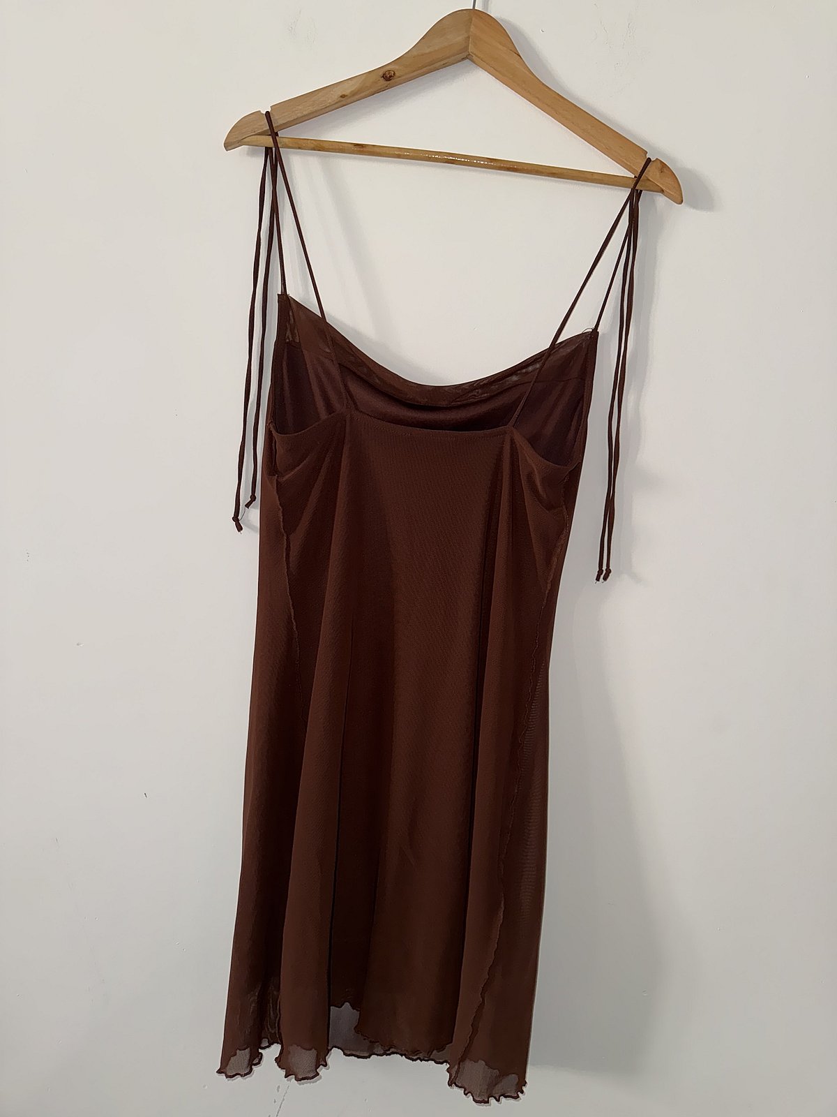Minivestido de malla marrón transparente, foto 2