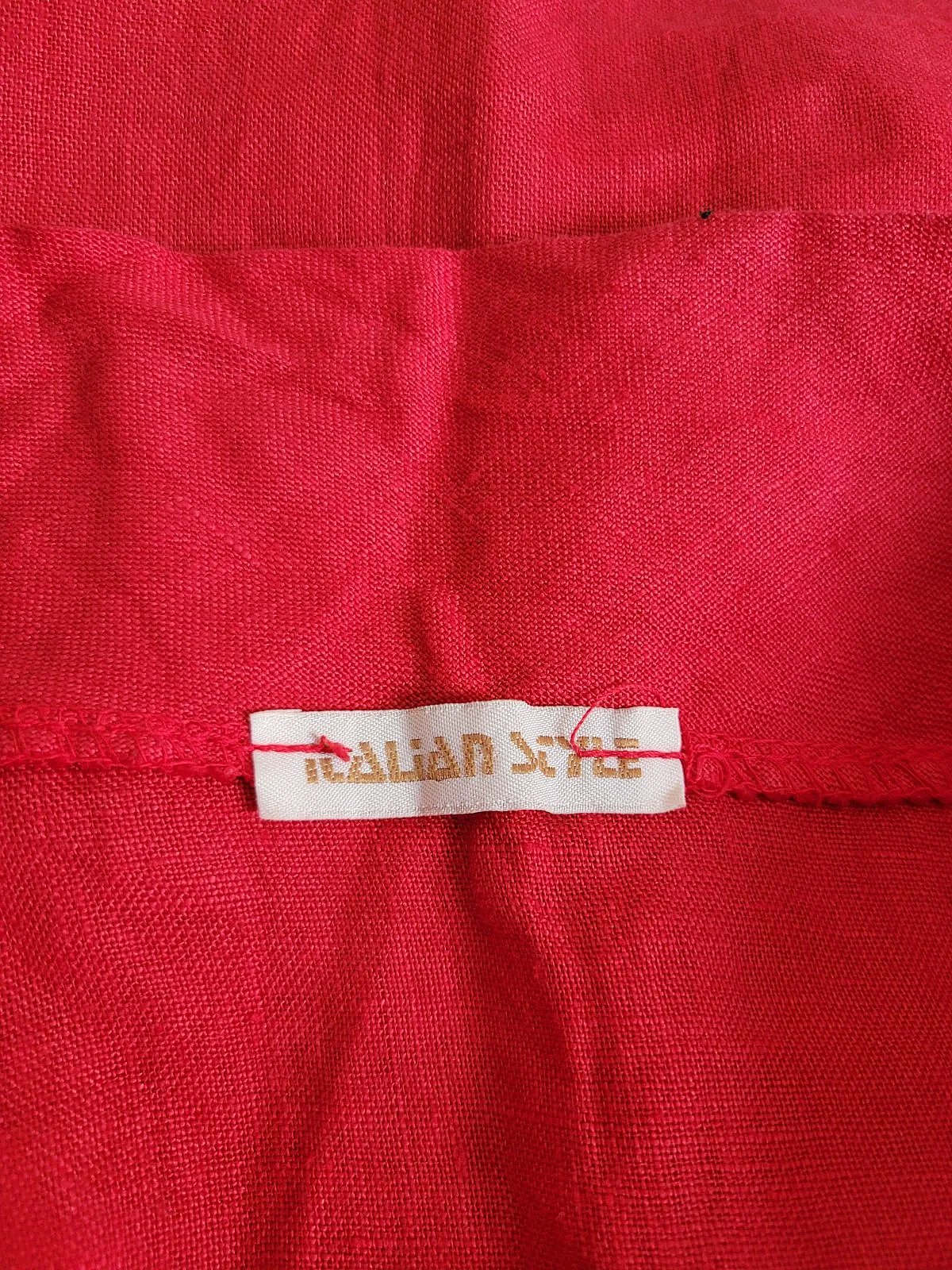 Red 100% linen Italian dress - photo 5