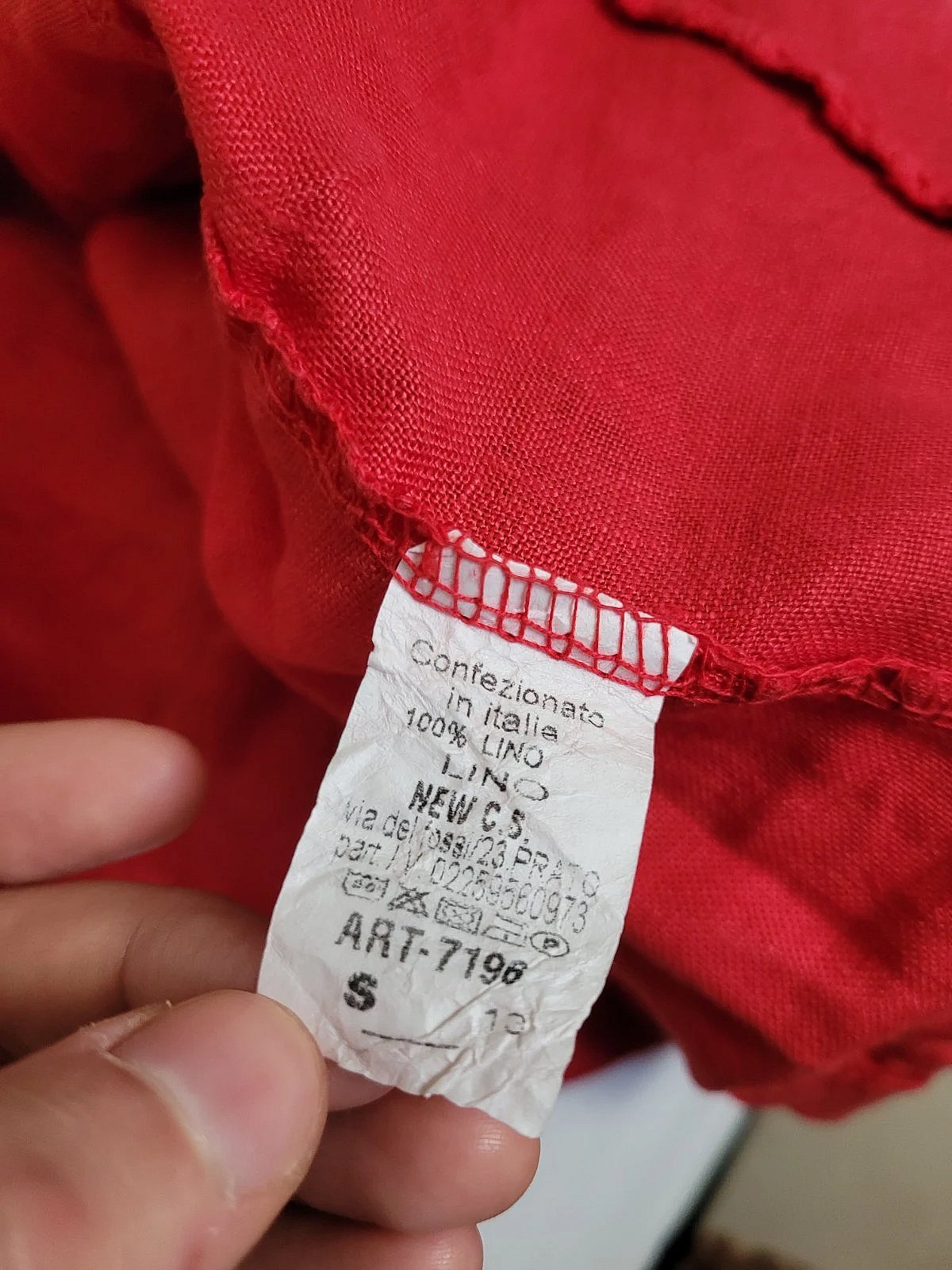 Red 100% linen Italian dress - photo 6