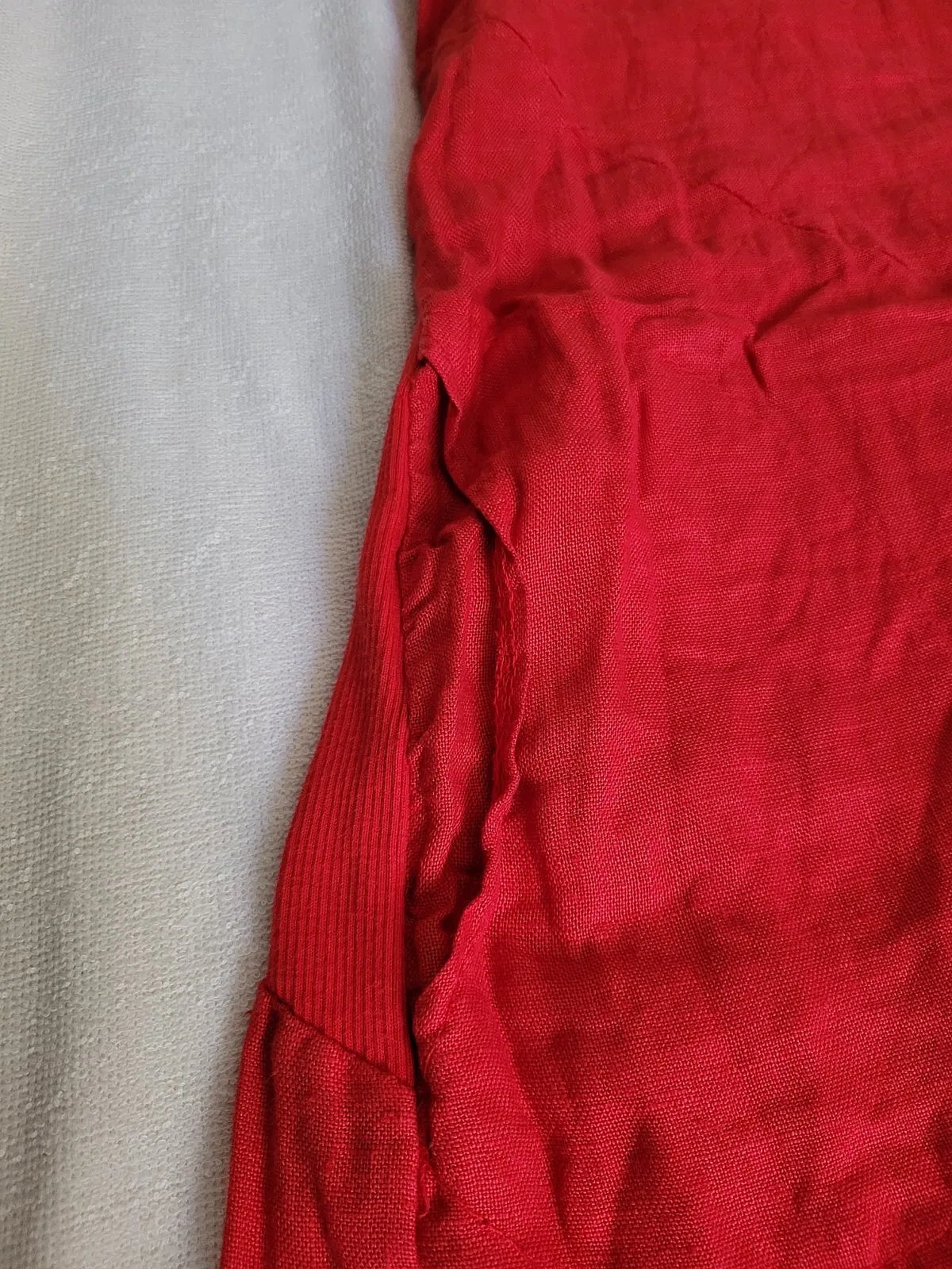 Red 100% linen Italian dress - photo 3