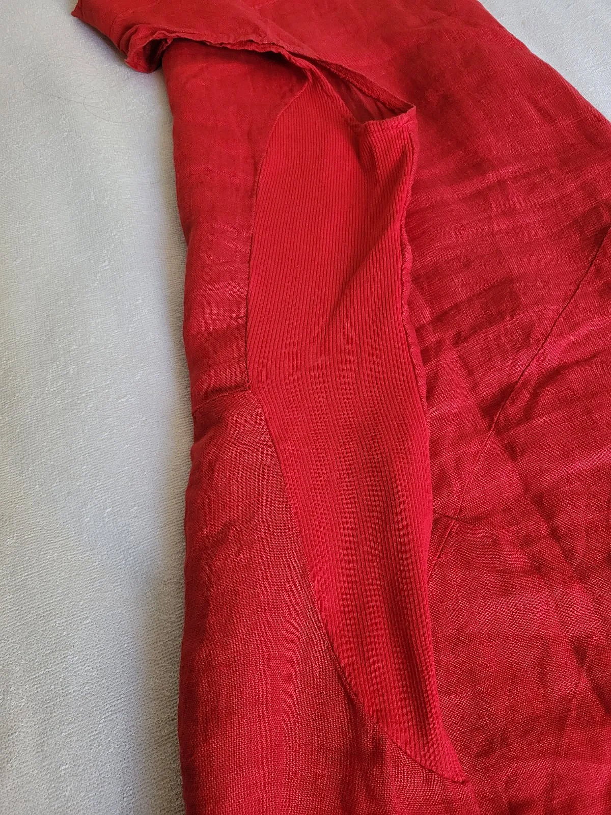 Red 100% linen Italian dress - photo 4