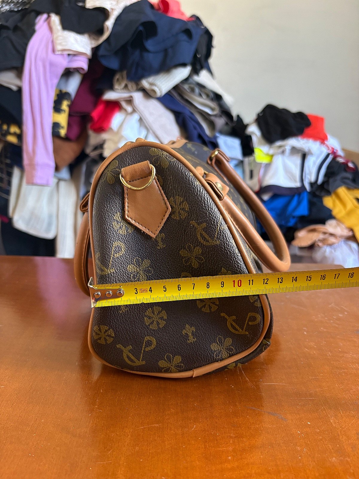 Brown Patterned Monogram Handbag - photo 7