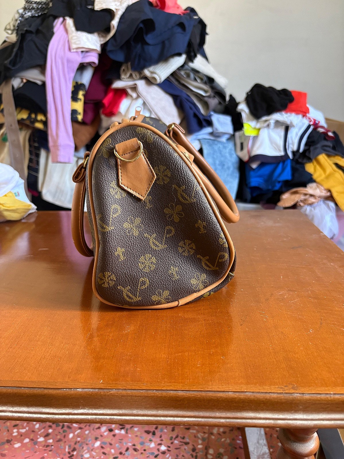 Brown Patterned Monogram Handbag - photo 3