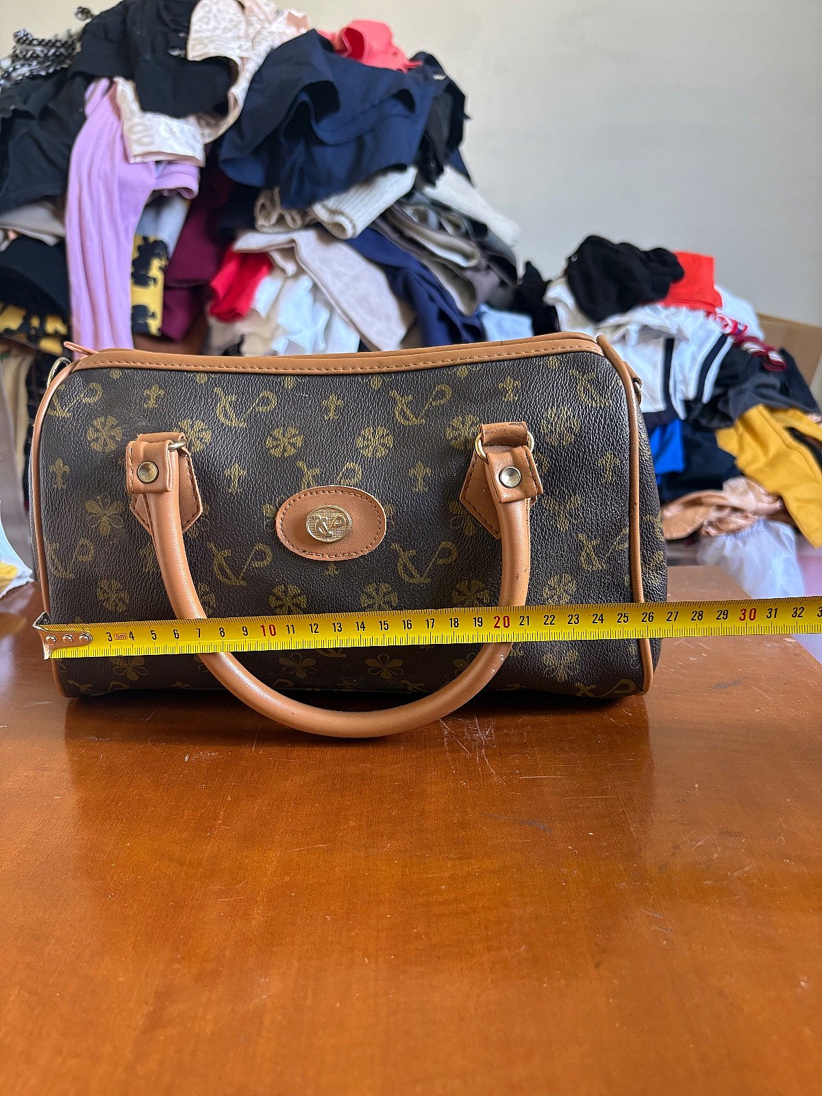 Brown Patterned Monogram Handbag - photo 5