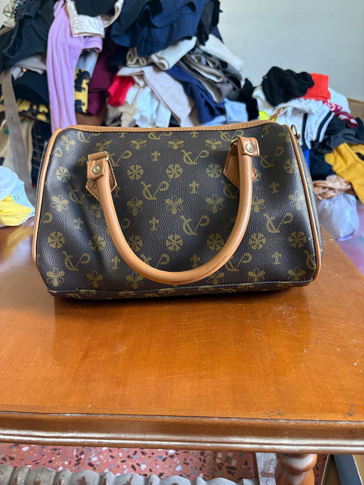 Brown Patterned Monogram Handbag - photo 2