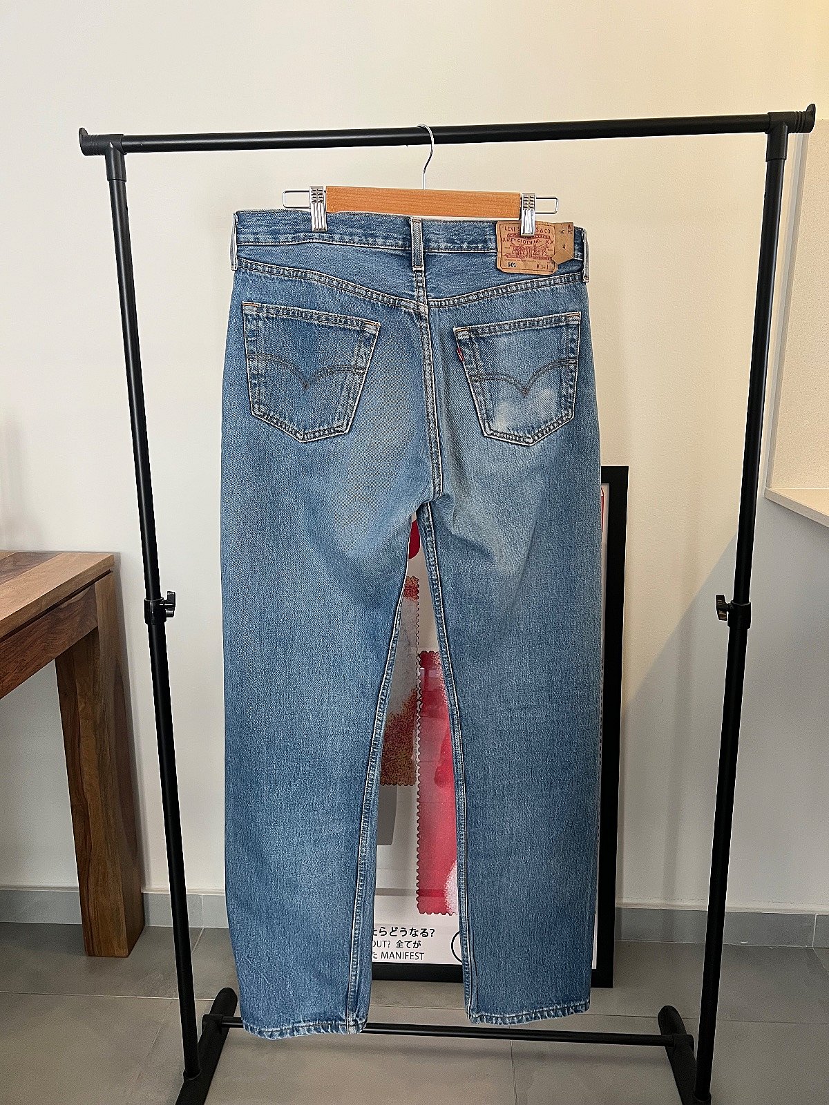 Levi’s 501 – Vaqueros rectos vintage | Azul claro | Talla W34 L34 | Hecho en el Reino Unido, foto 2