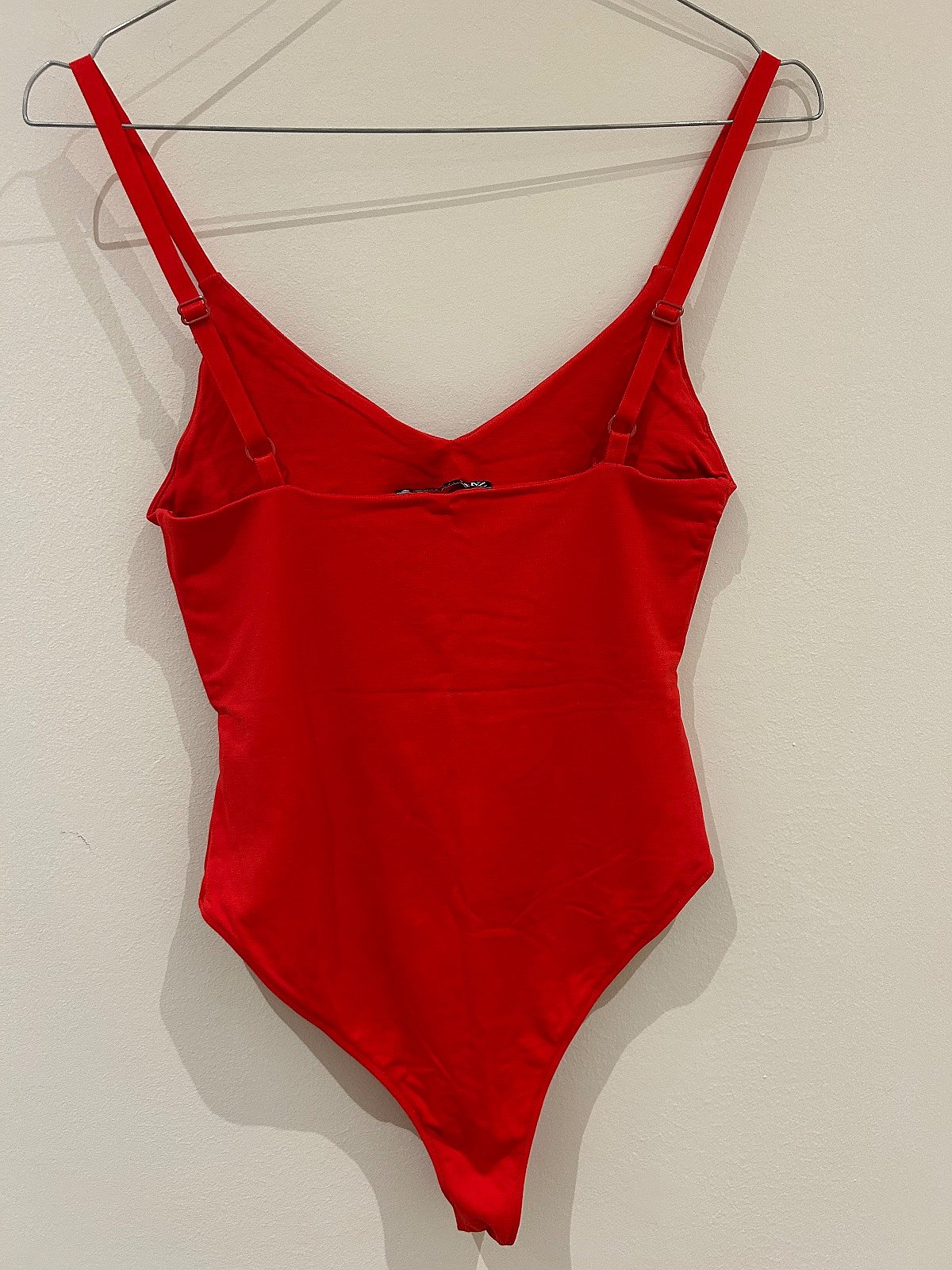 Zara Vibrant Red V-Neck Bodysuit, photo 2