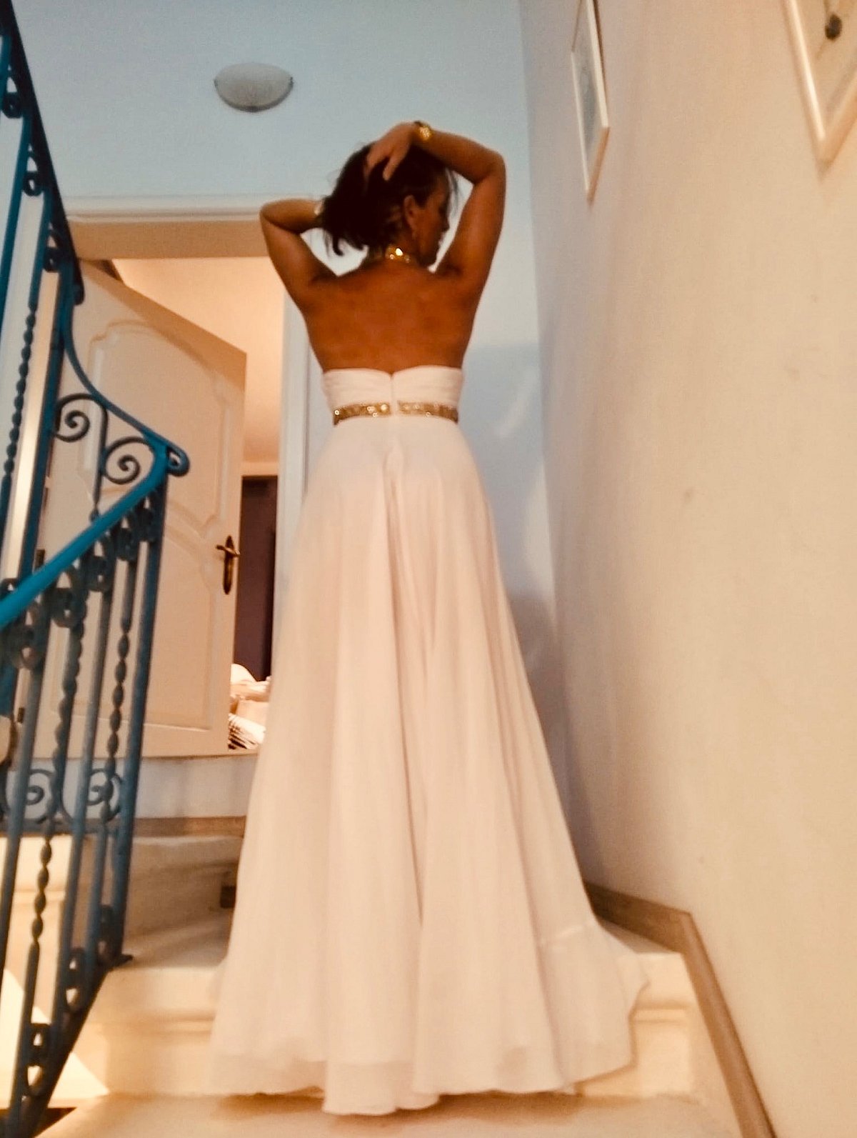 Elegant white embellished maxi dress, photo 2