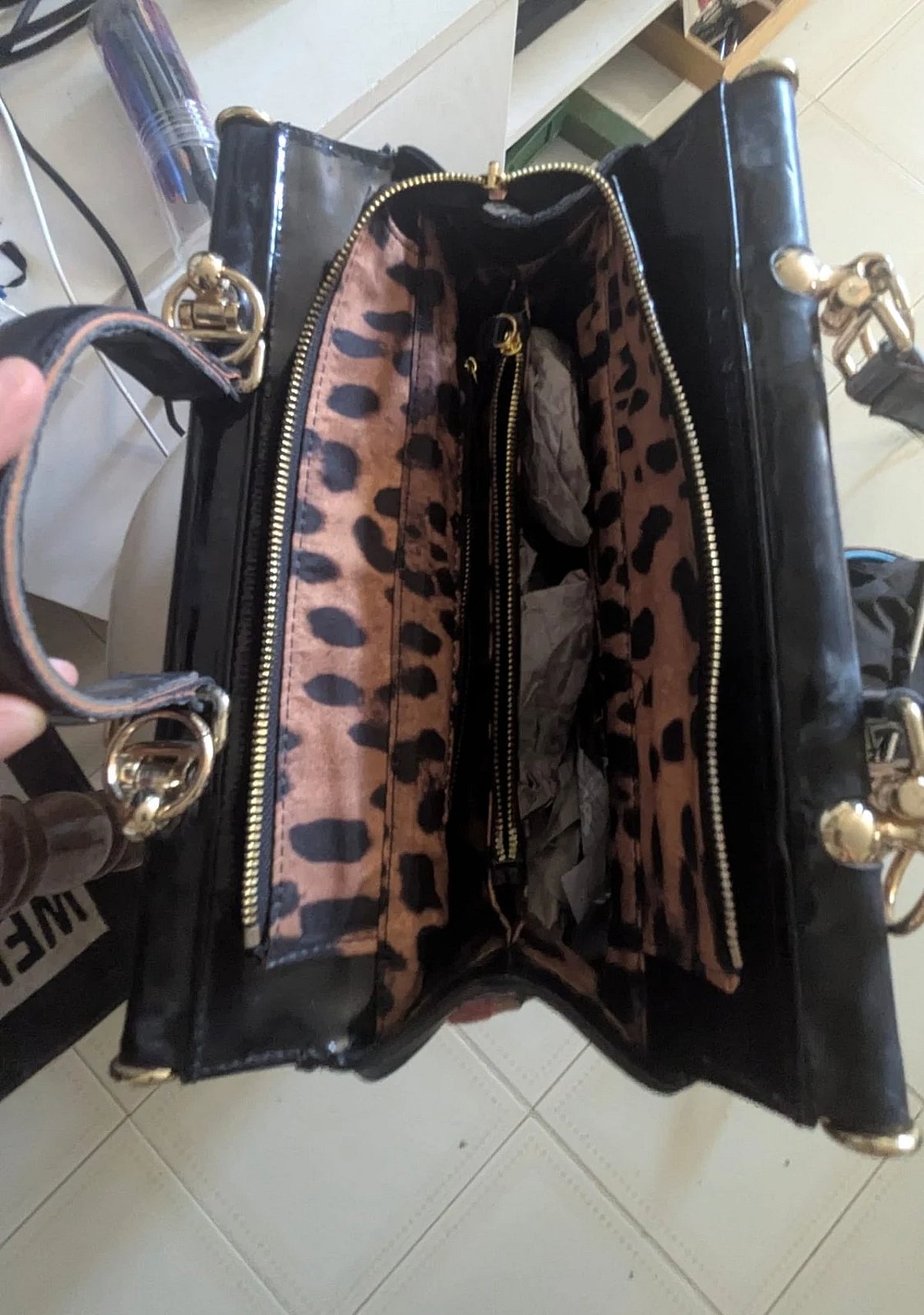 Borsa Roberto Cavalli con motivo a zigzag, foto 3