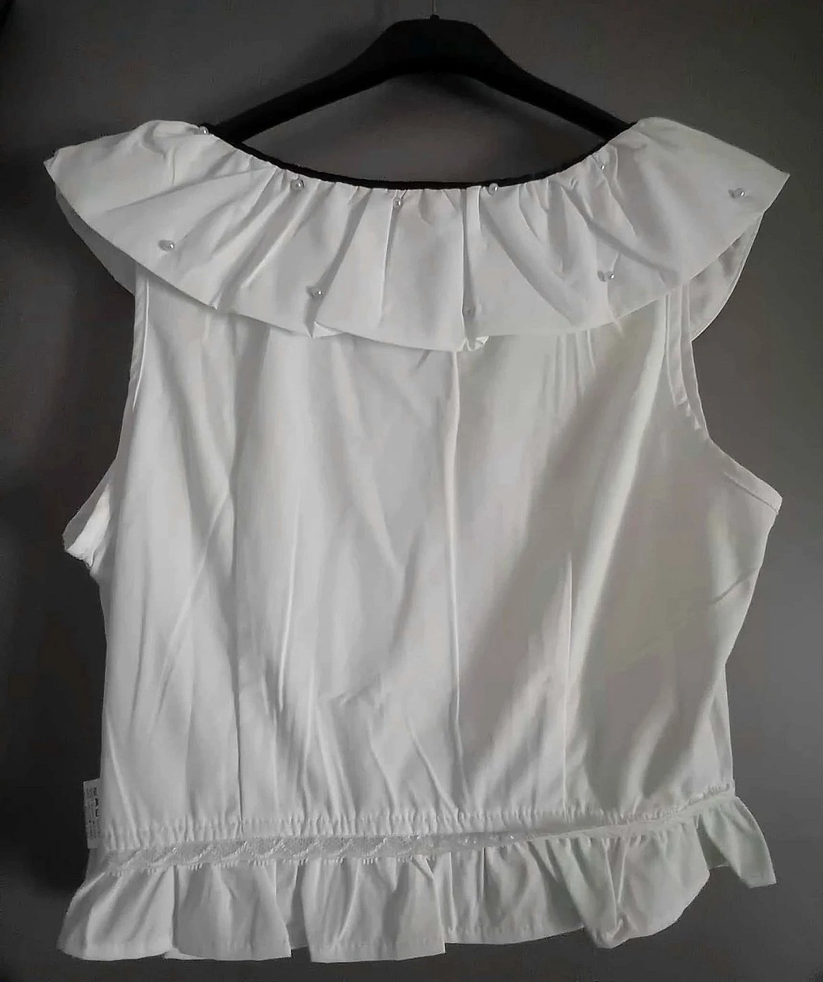 White Frill Pearl Detail Top, photo 2