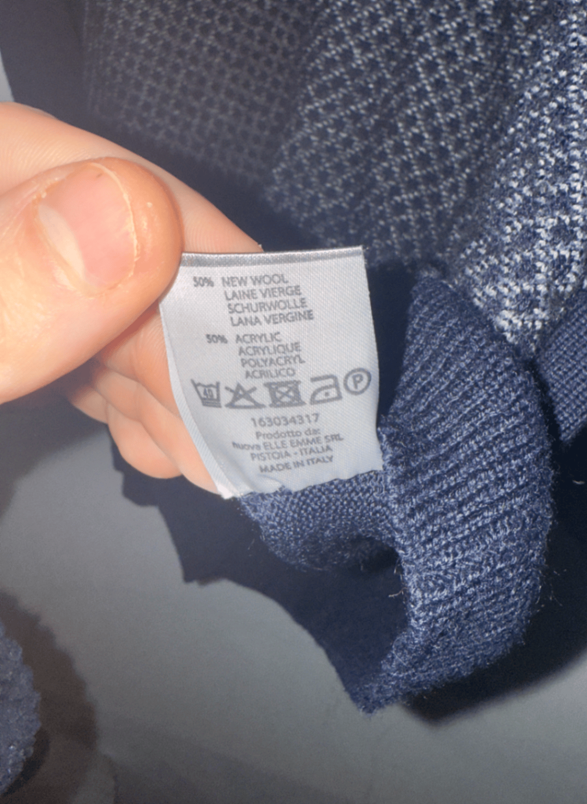 Ellemme Italia Blue Patterned Zip-Neck Sweater, photo 3