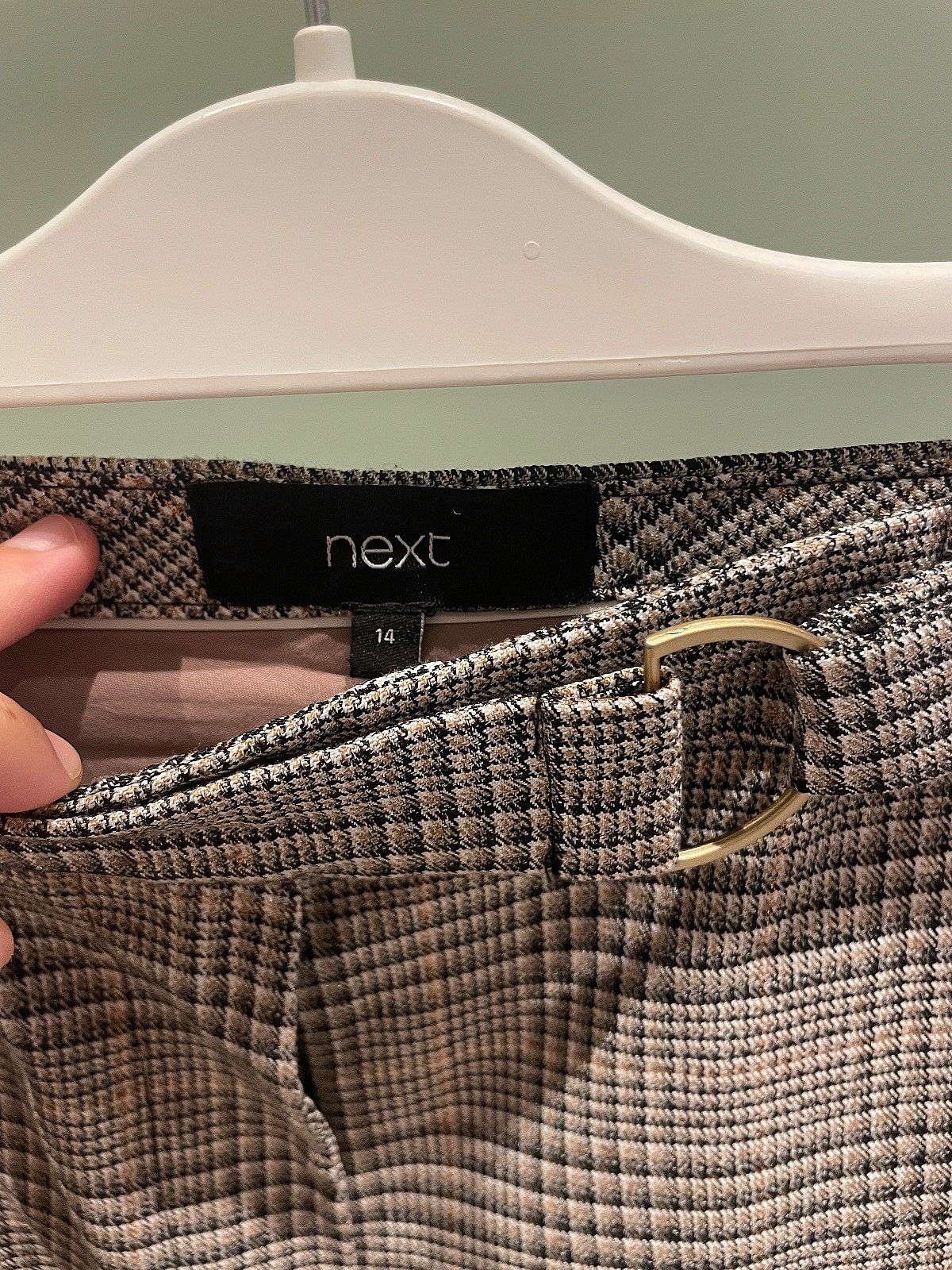 Checked belted tailored trousers size 14, photo 2