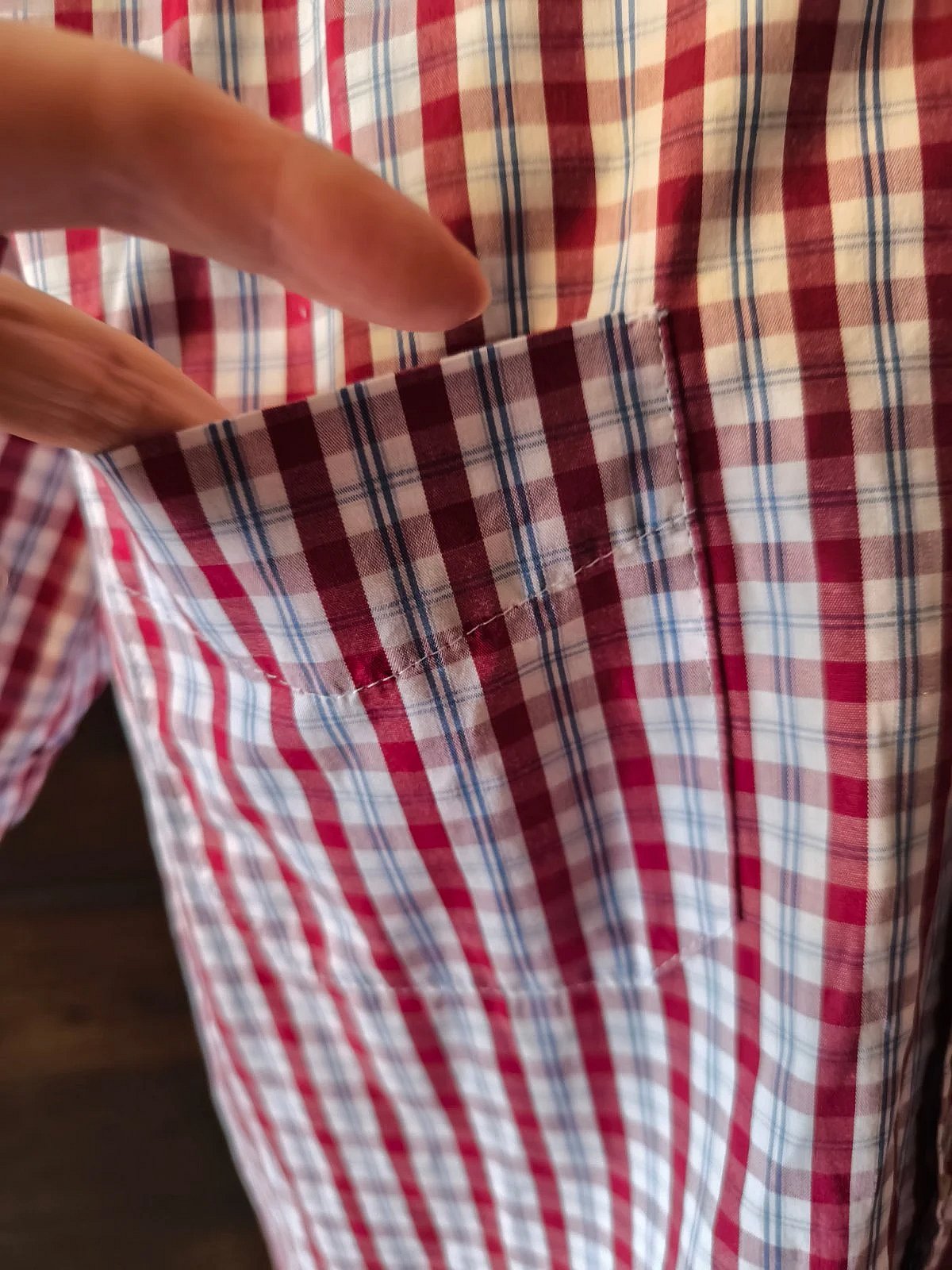 Benetton red checked button shirt, photo 2