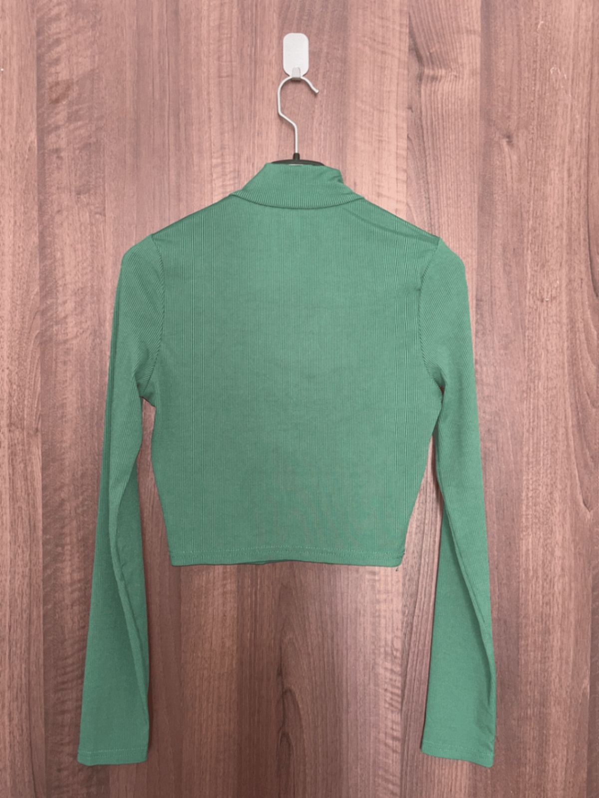 Ribbed Zip Neck Crop Top, photo 2