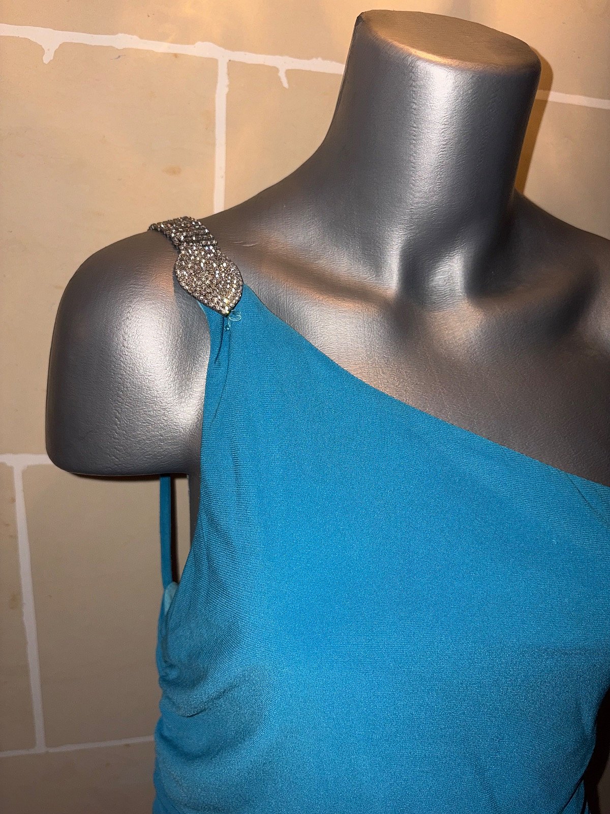 Aqua Blue One Shoulder Dress Size M/L, photo 2