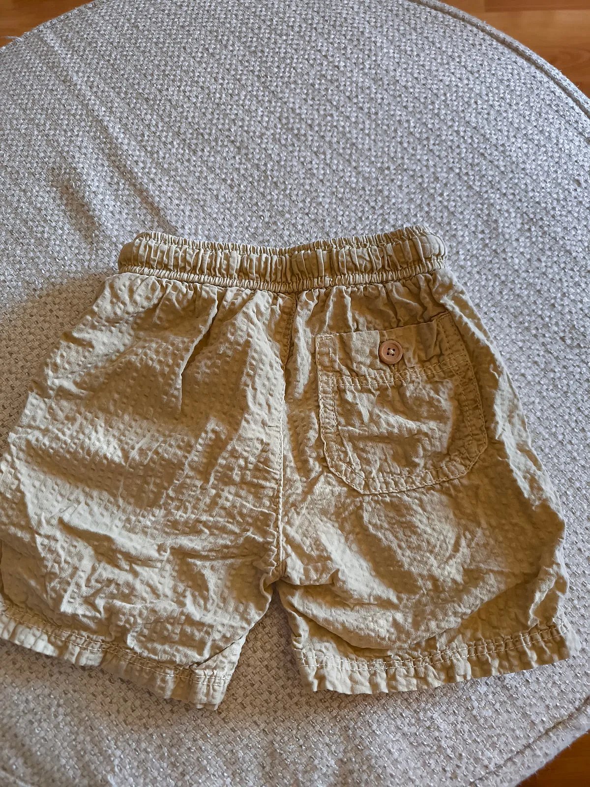 Beige textured toddler shorts, photo 2