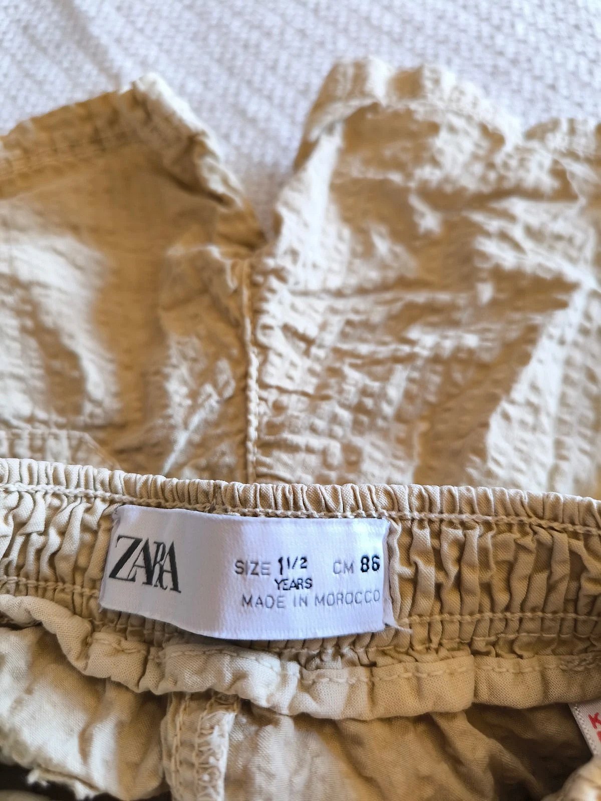 Beige textured toddler shorts, photo 3