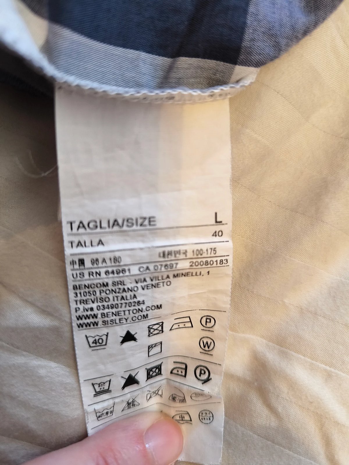Benetton checked cotton button shirt, photo 4