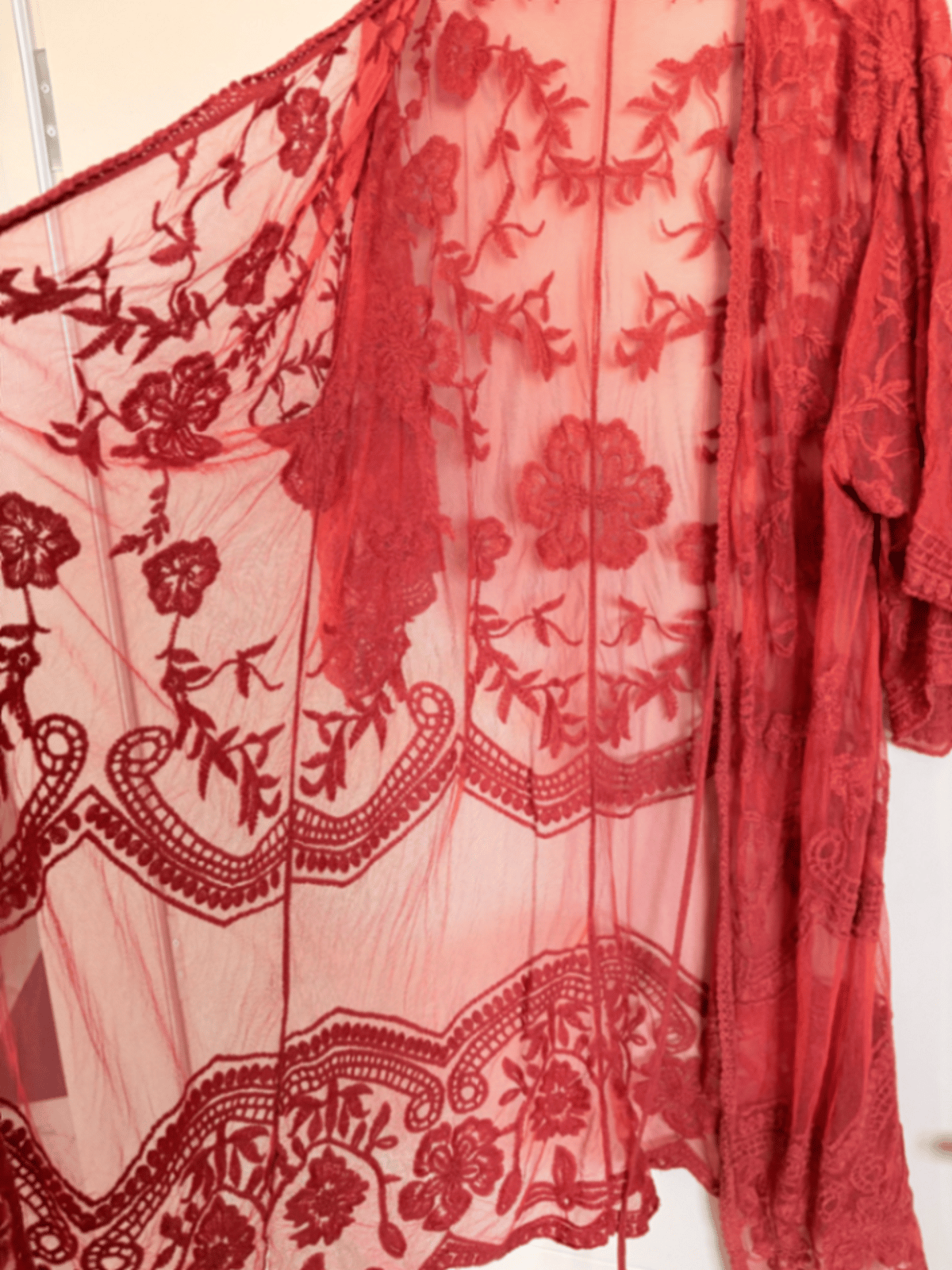 Coral Lace Embroidered Kimono, photo 3