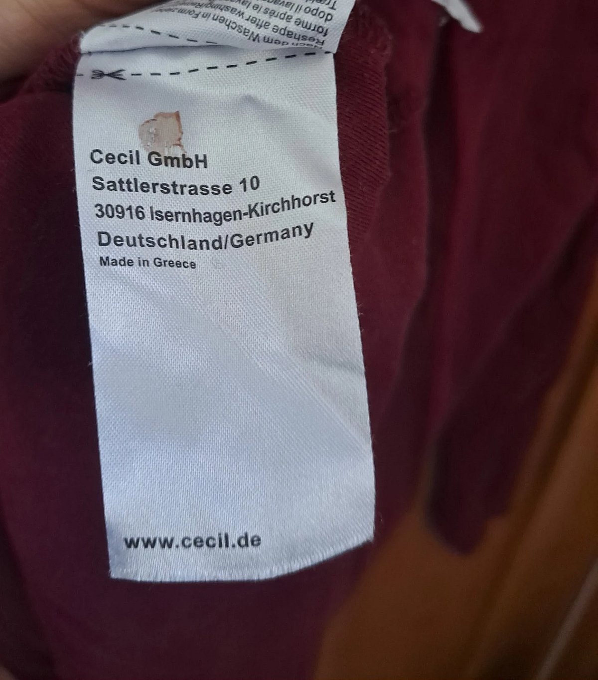 Cecil Burgundy Long Sleeve Top, photo 5