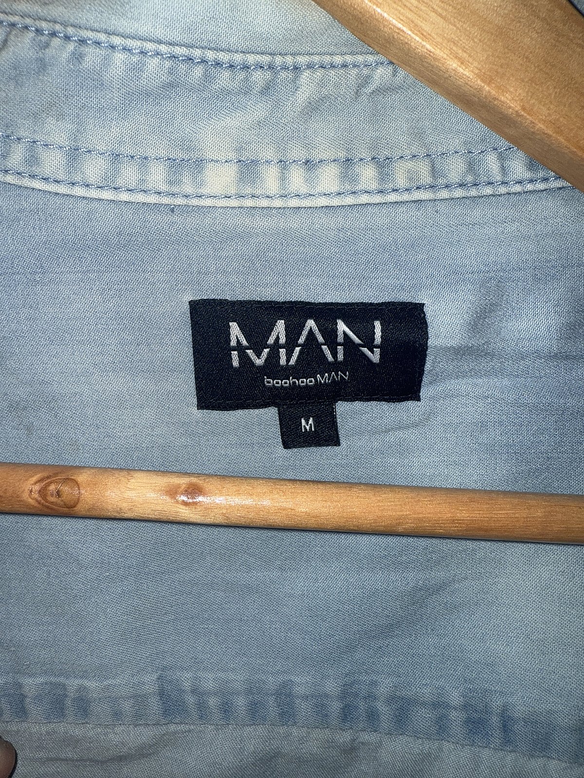 Boohoo MAN Light Blue Denim Shirt, photo 4