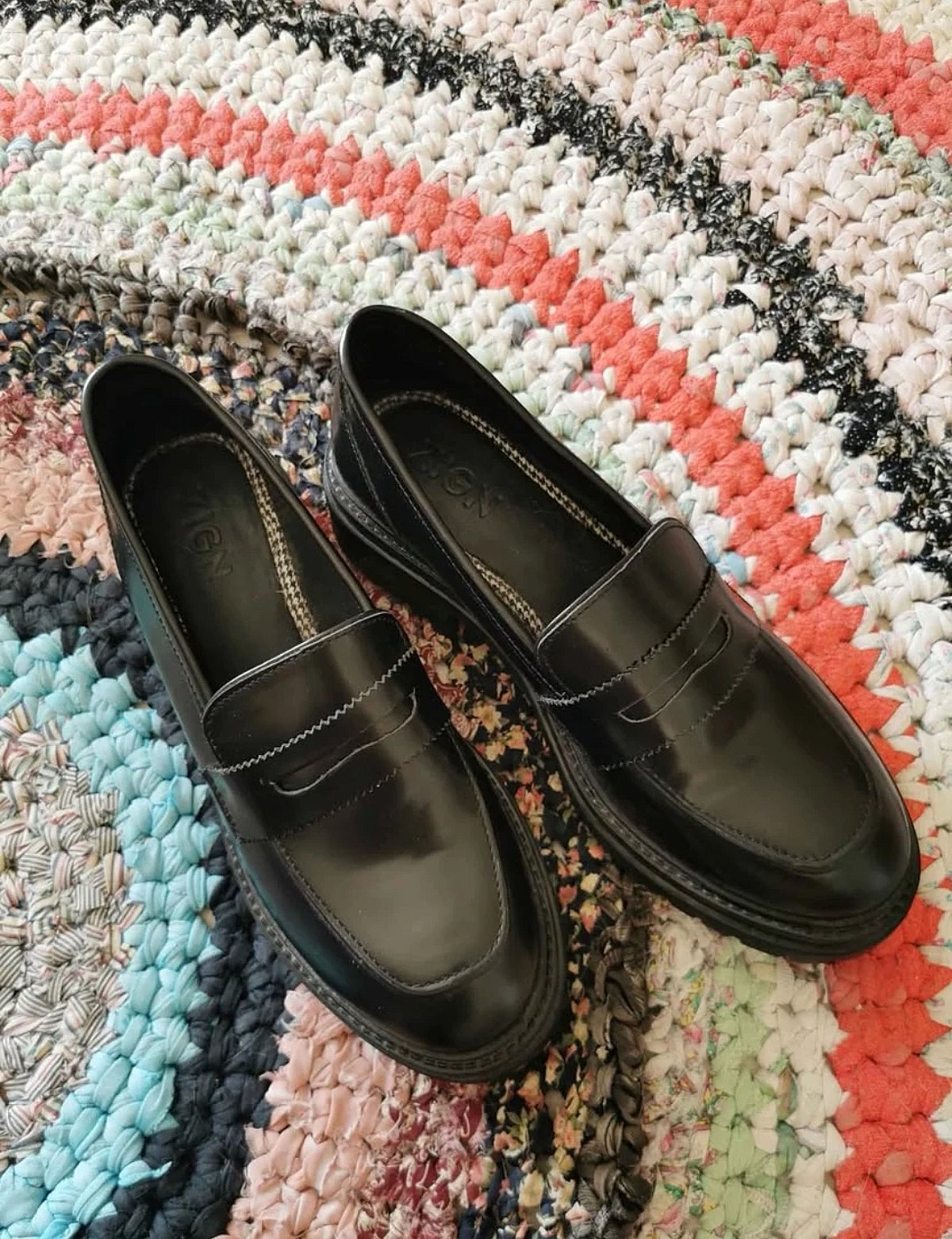 NEW leather black loafers size 39 - photo 7