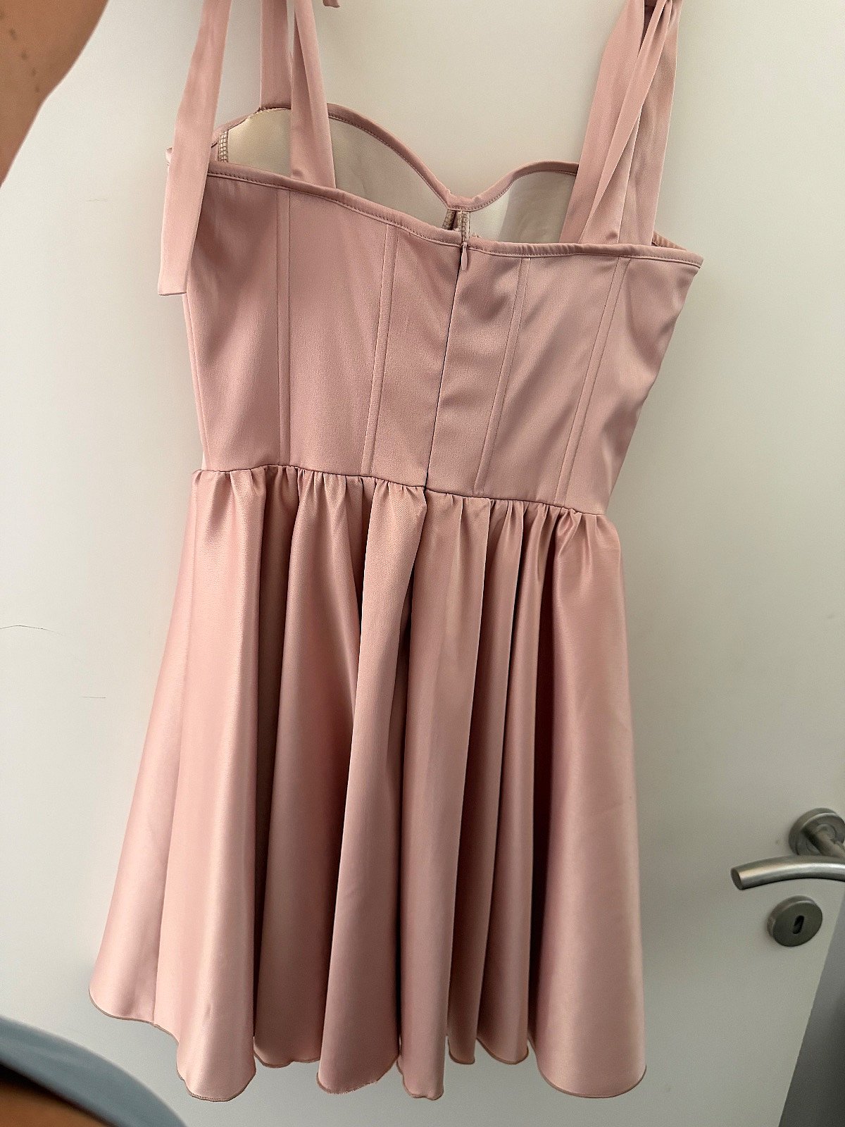 Dusty pink satin corset dress, photo 4