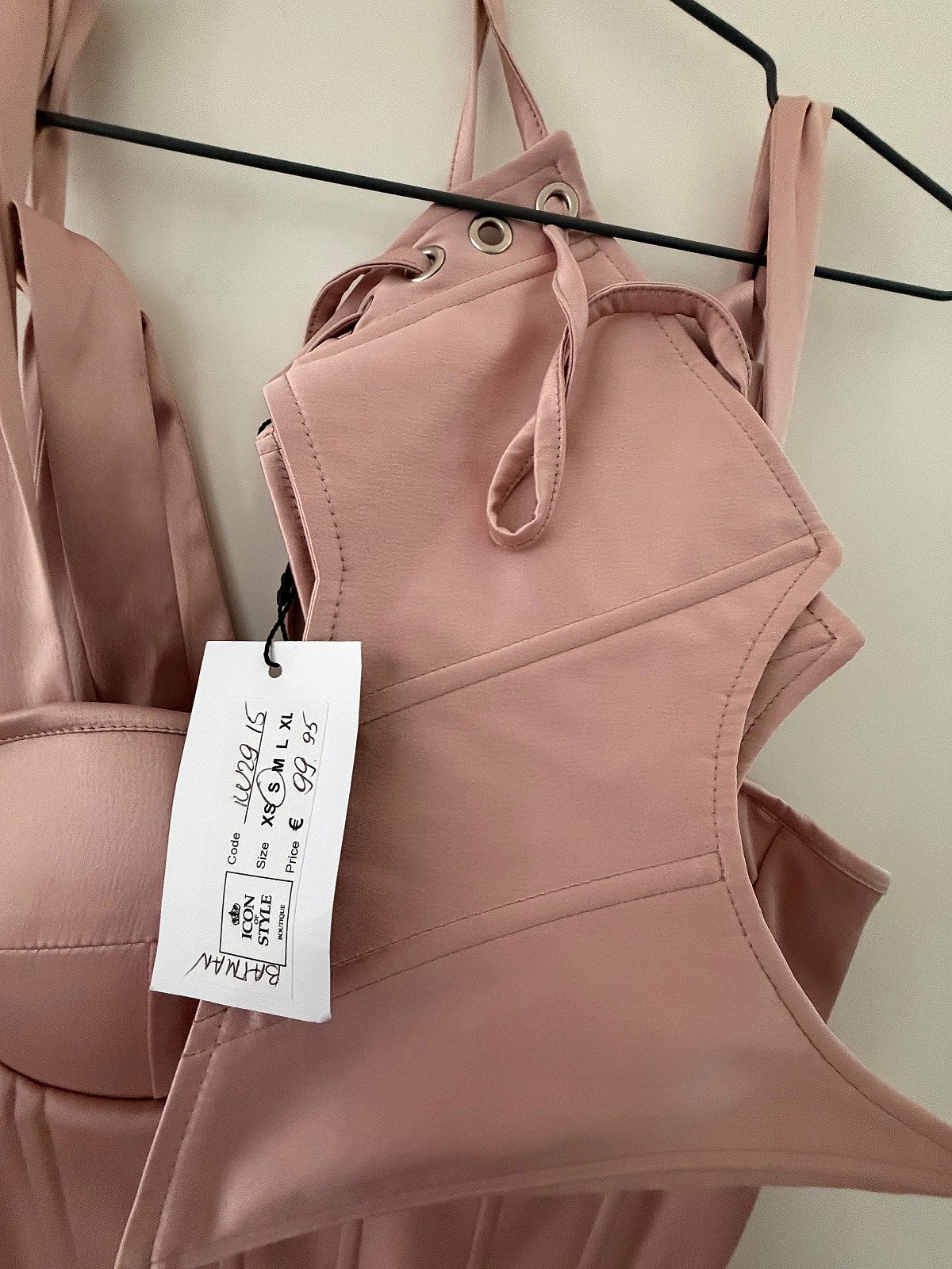 Dusty pink satin corset dress, photo 2