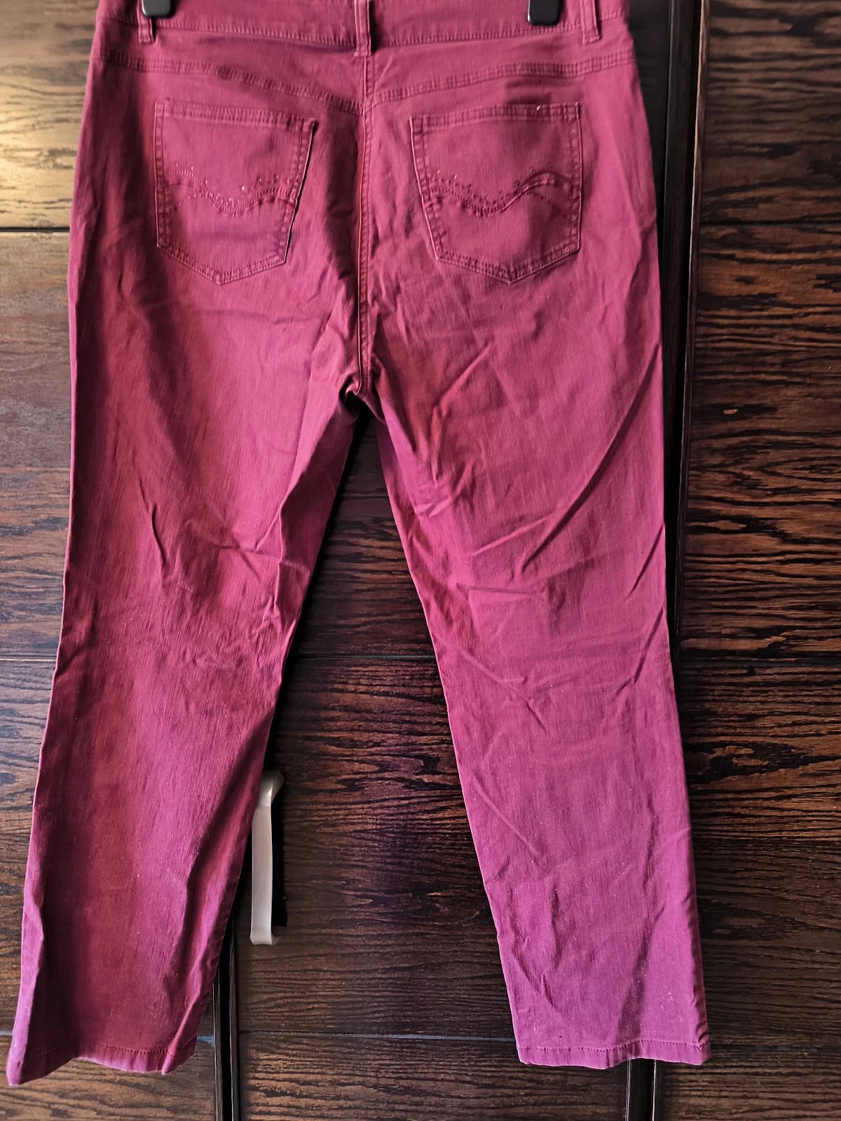 Canda burgundy cotton trousers, photo 2