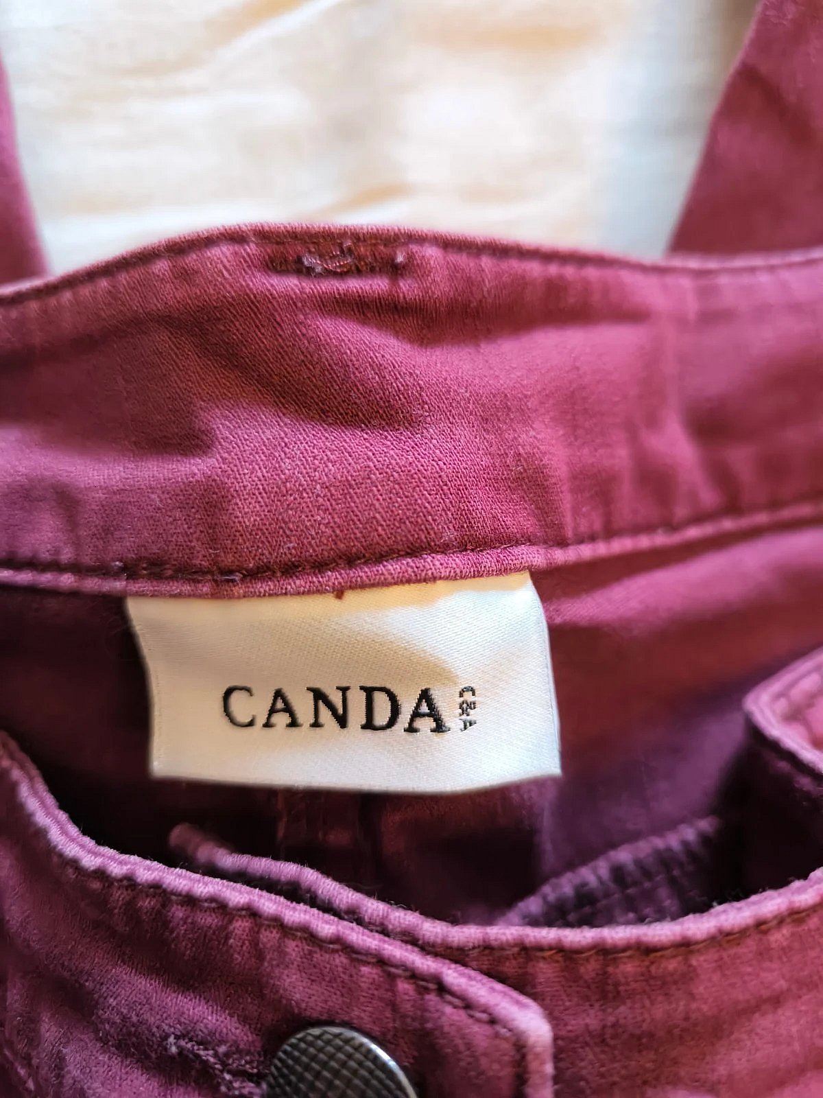 Canda burgundy cotton trousers, photo 4