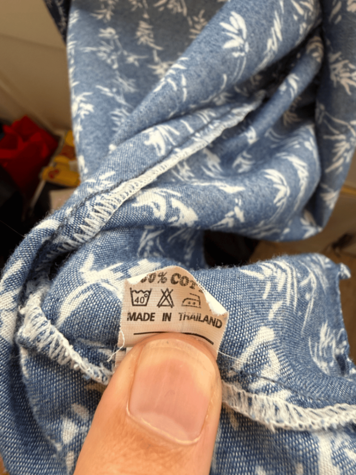 Camisa azul de manga larga estampada, foto 3