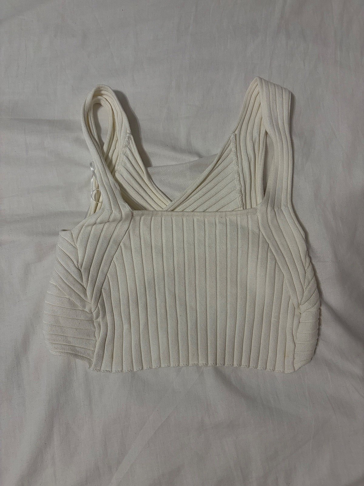 Ribbed cross-front white top, photo 2