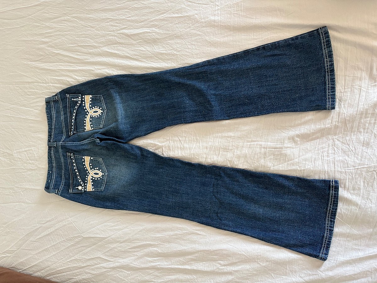Flare Leg Blue Denim Jeans, photo 2