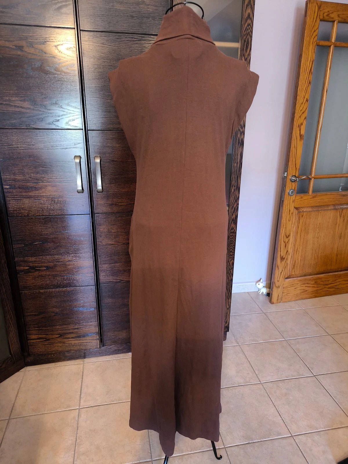 Brown Ribbed Turtle Neck Dress, photo 2