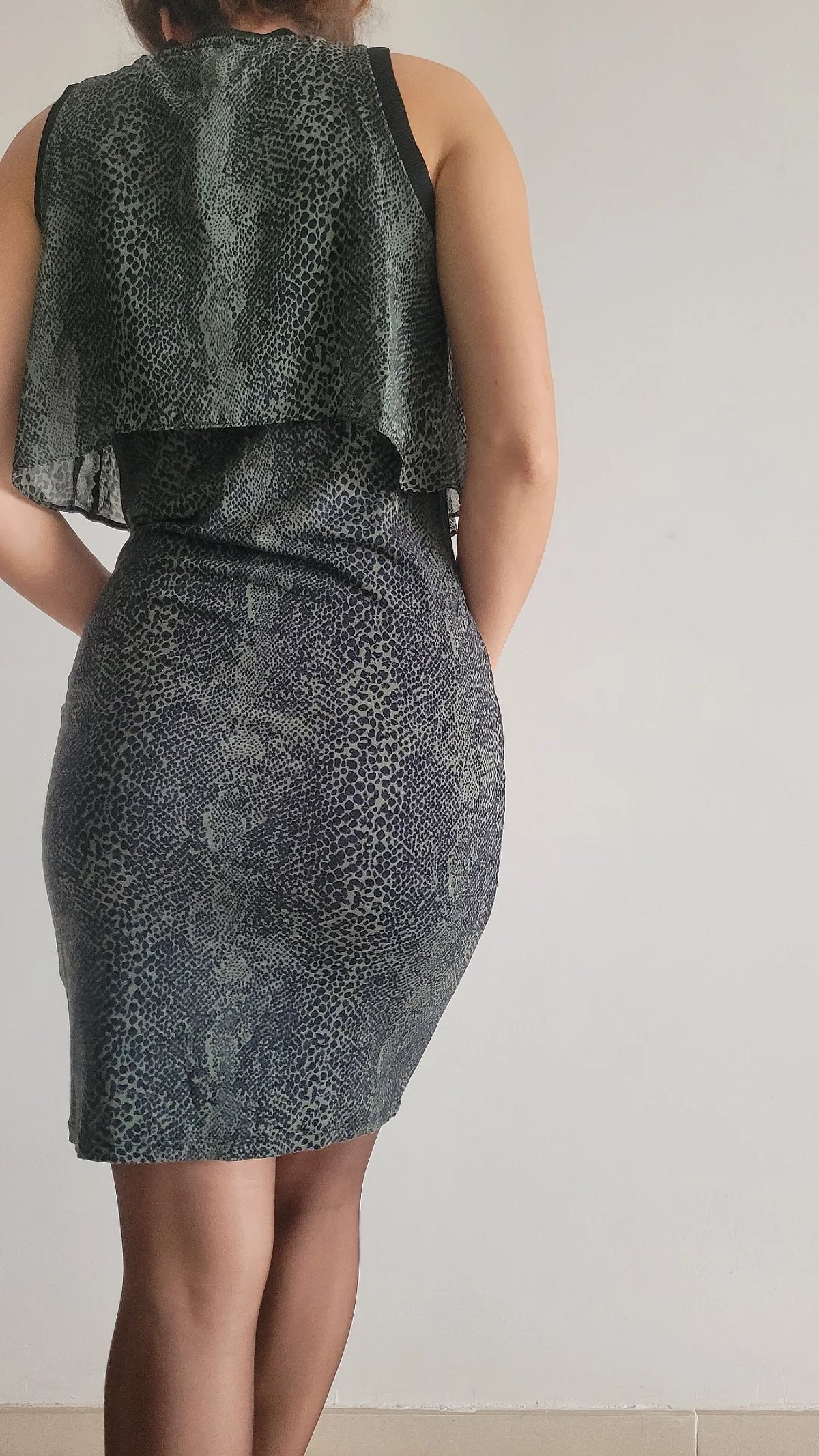 Snakeskin Print Ruffle Dress, photo 2