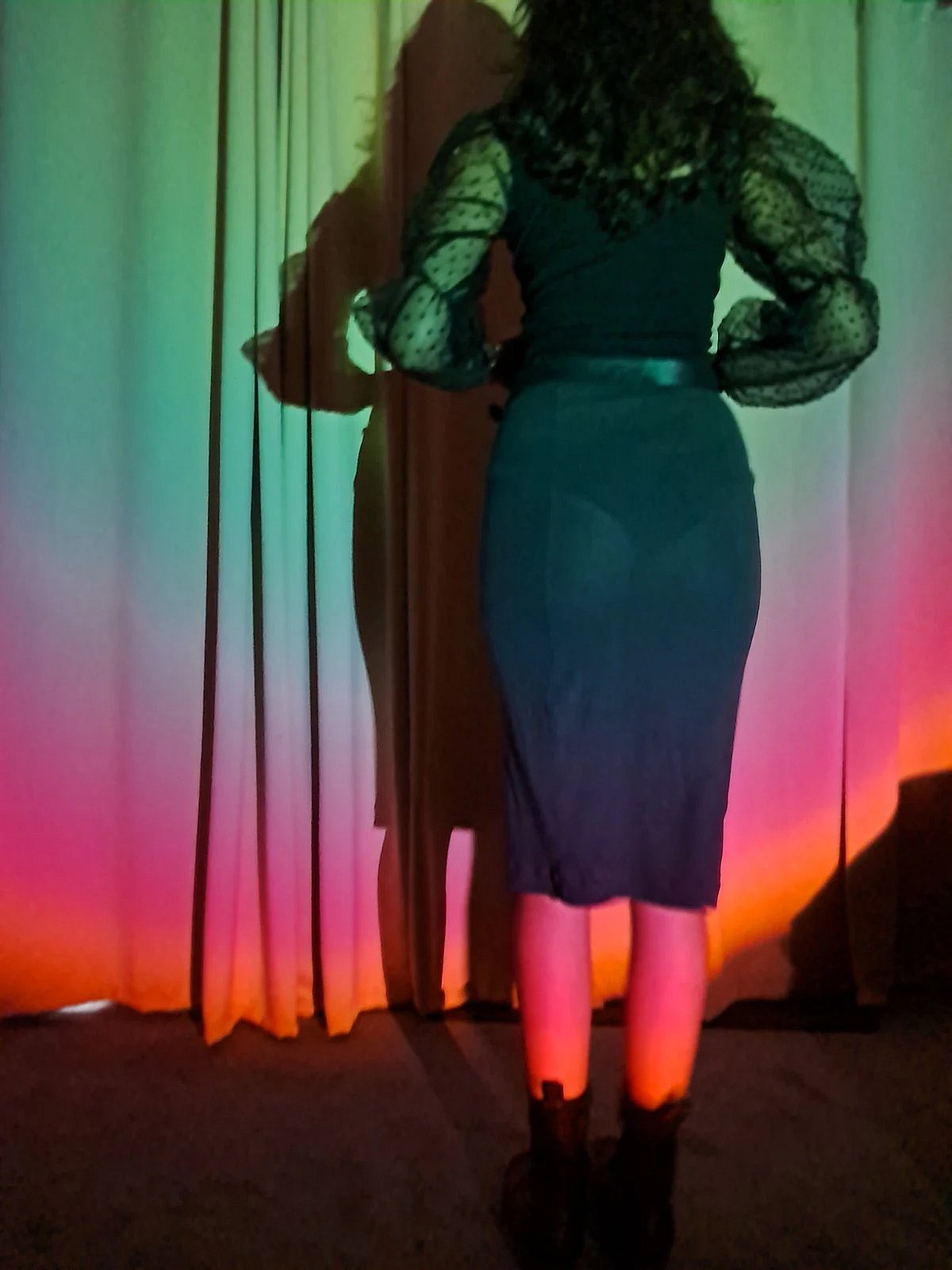 New Look Black Ribbed Crop Top with Sheer Swiss Dot Sleeves, photo 5