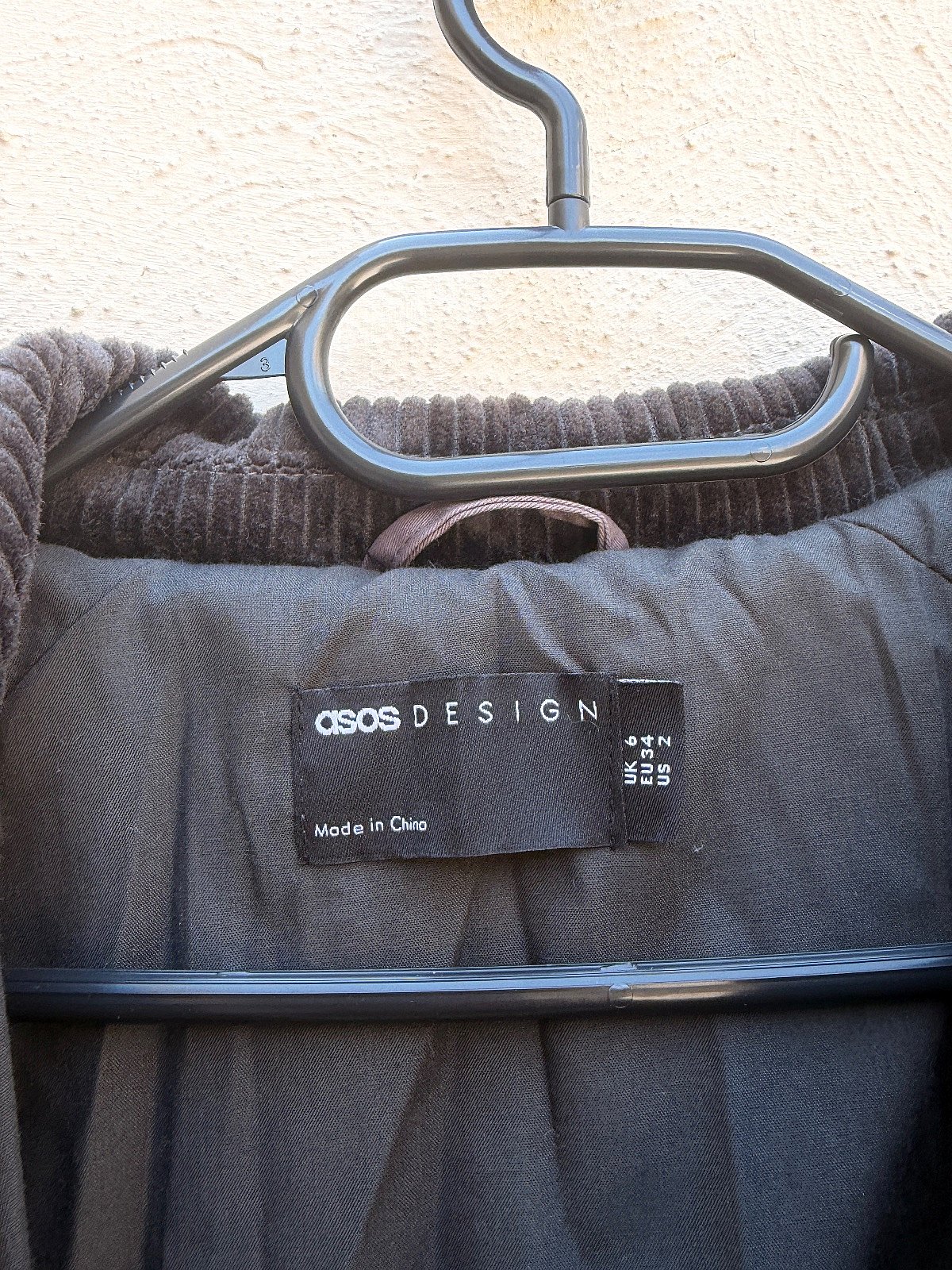 ASOS Design Quilted Grey Corduroy Collar Jacket, photo 2