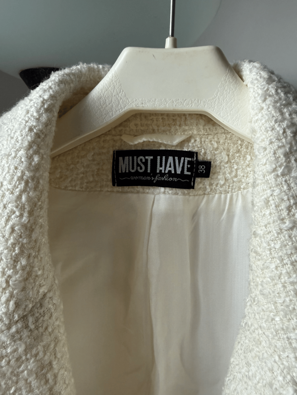 Cream Boucle Knit Blazer, photo 2