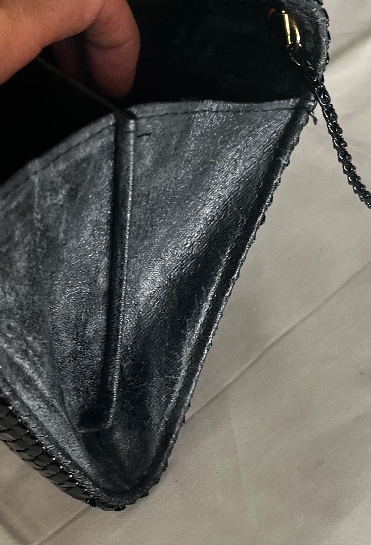 Black Mesh sequin Evening Clutch Bag, photo 5