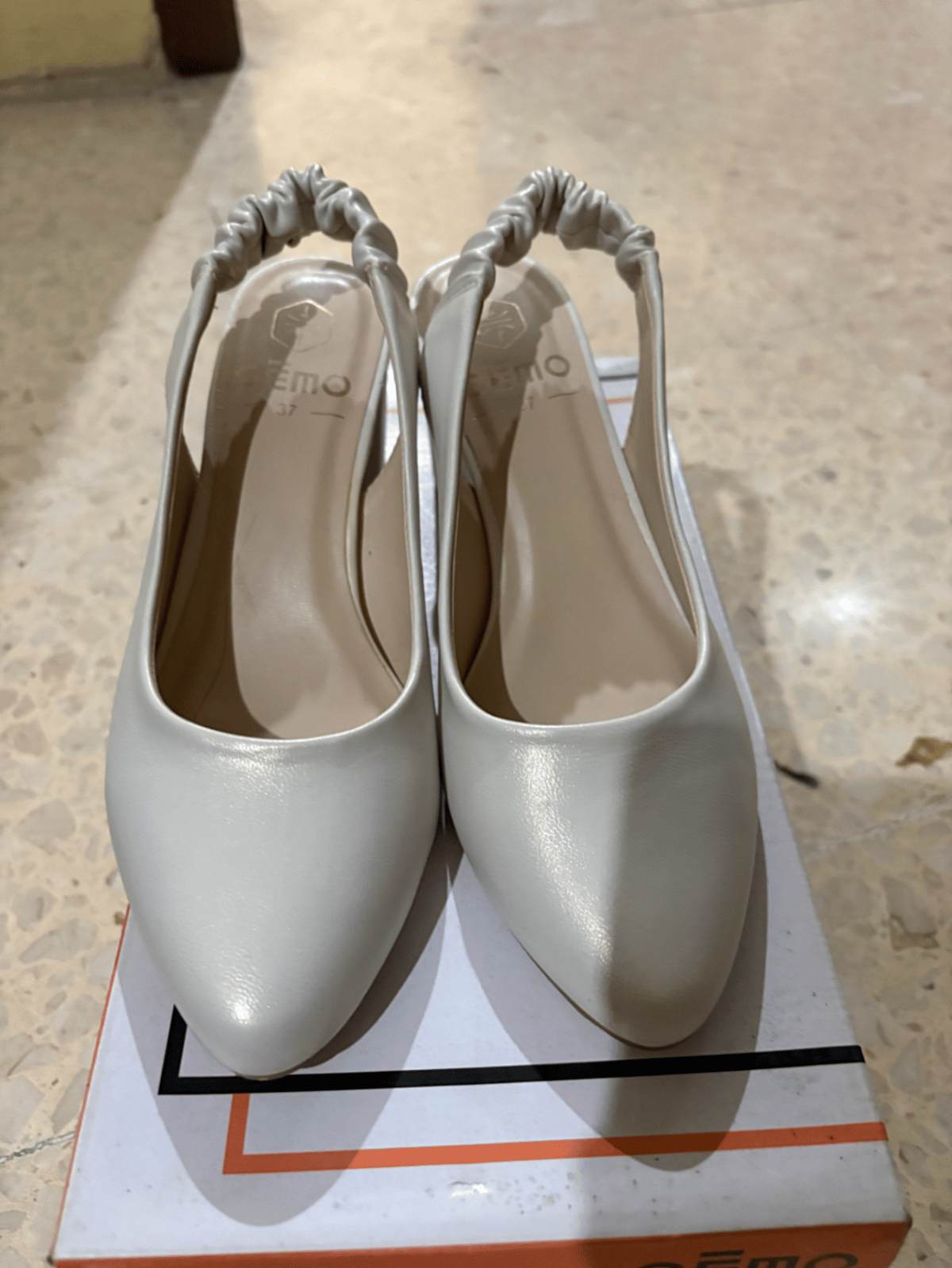 Cream Slingback Heeled Shoes, photo 2