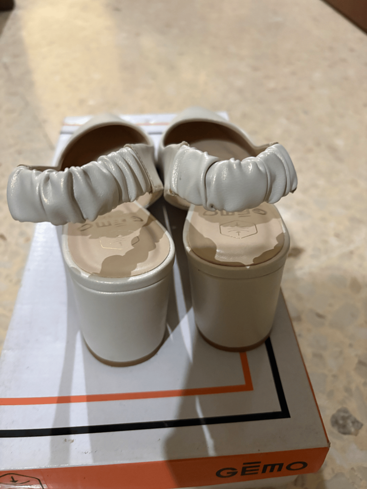 Cream Slingback Heeled Shoes, photo 3