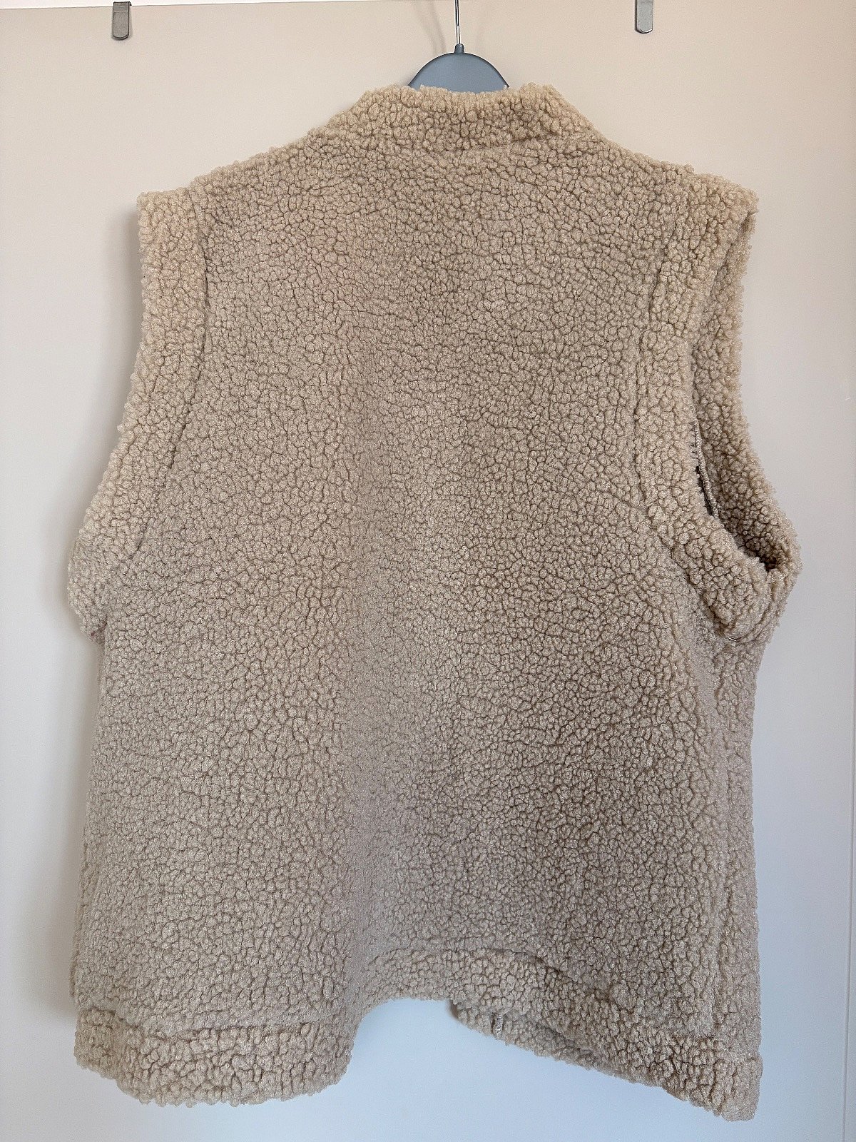 Beige teddy fleece gilet vest, photo 2