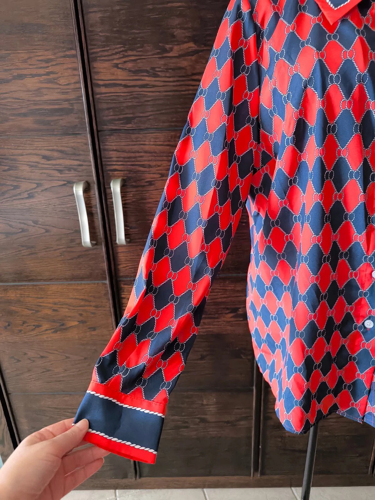Geometric pattern button up shirt, photo 2